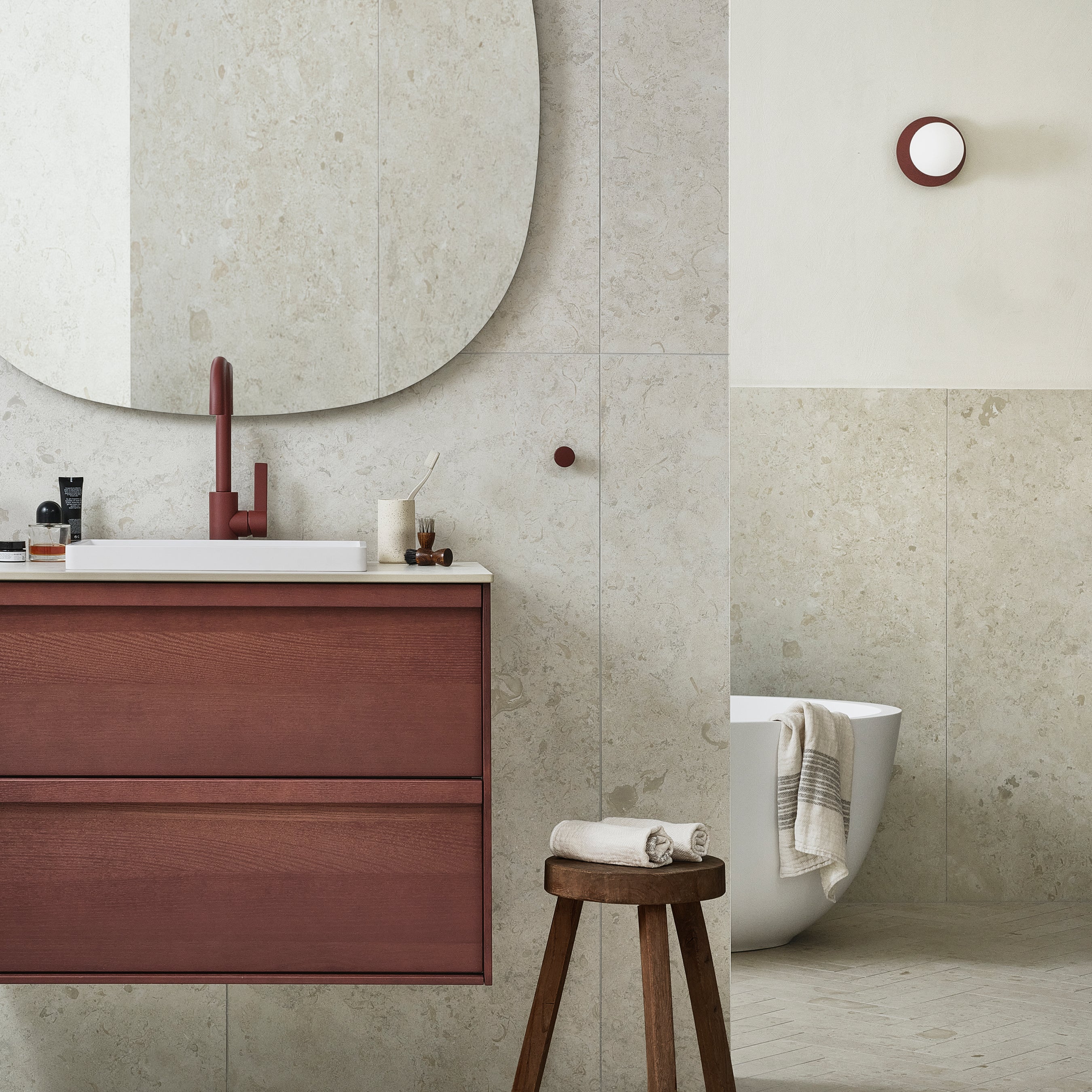 Toniton Circle 160 vegglampe Reddish Brown IP44