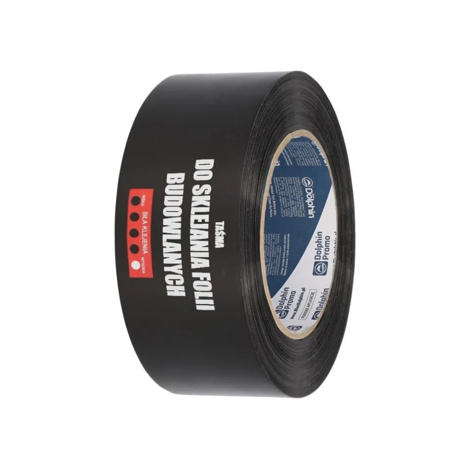 Blue Dolphin byggfolietape 50 mm x 20 m svart fuktsikker