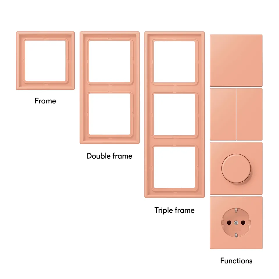Toniton Les Couleurs Peach 02 stikkontakt bryter
